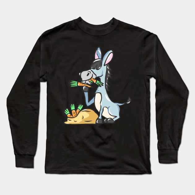Sweet donkey kids comic donkey mule draft animal Muli Long Sleeve T-Shirt by KK-Royal